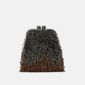 STUNNING rare NWT Zara Beaded Urchin Bag 6618/314